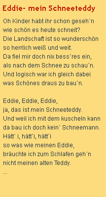 Eddie mein Schneeteddy
