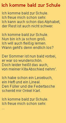 ich komme bald zur schule