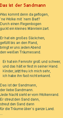 Das ist der Sandmann