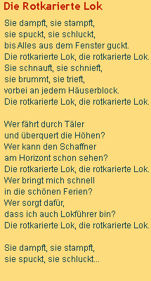 die rotkarierte lok
