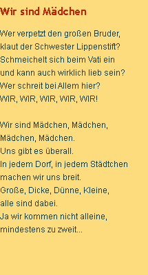 wir sind mädchen