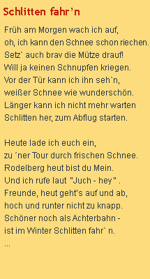 Schlitten fahrn