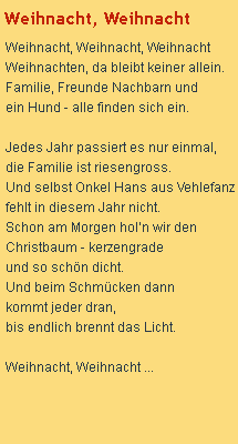 Weihnacht, Weihnacht
